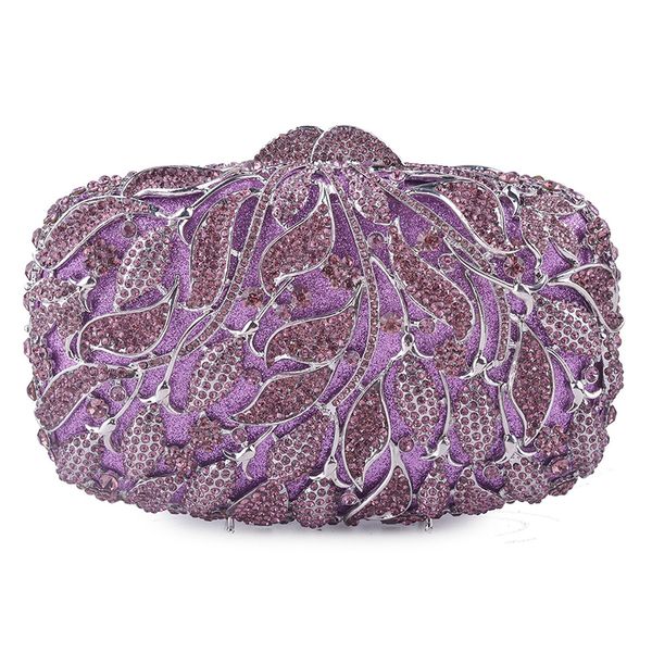 

women purple/black 3 colors crystal evening clutch bag 100% handmade diamonds ladies purse handbags luxury female evening bags
