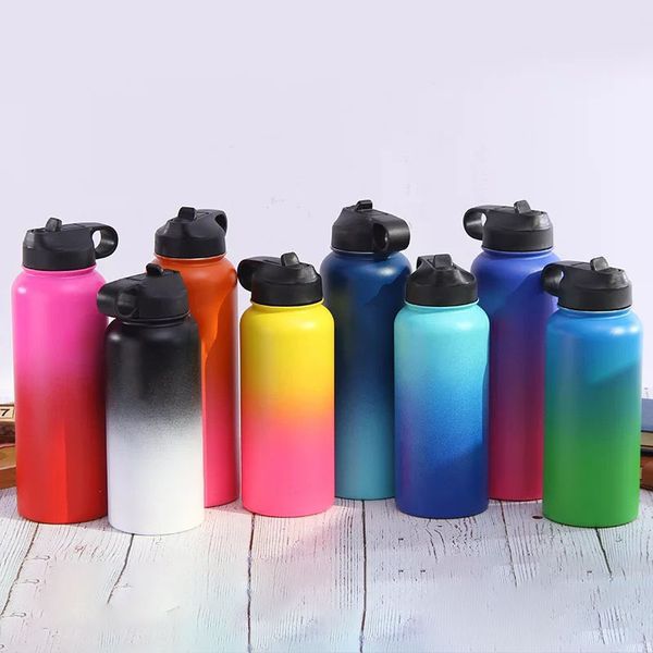 

vacuum water bottle insulated 304 stainless steel tumbler water bottle travel coffee mug drinking cup with straw lids dhl wx9-1665