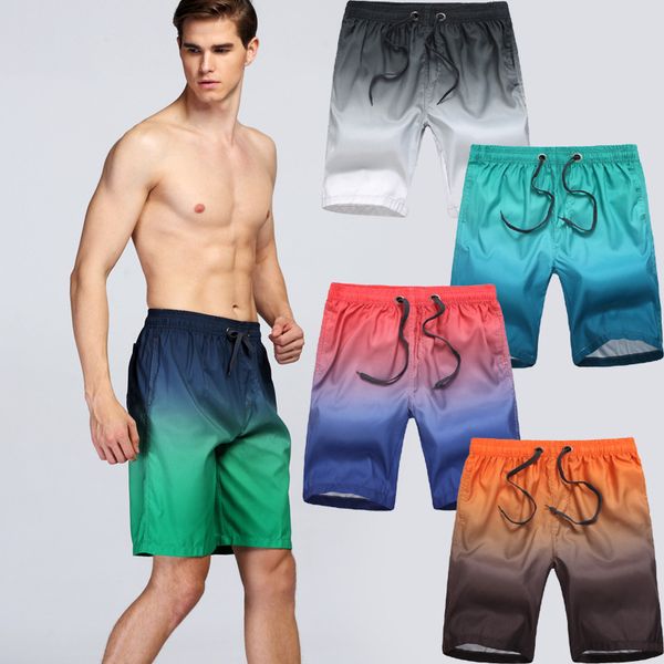 

summer quick-drying floral shorts fade color beach pants for men european and american big size board shorts, White;black