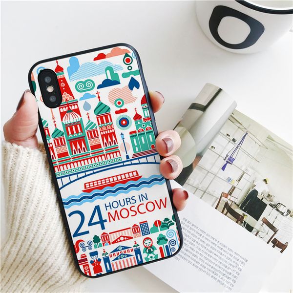 

capa luxury 24 hours in moscow russia cover for iphone 11 pro xs max xr case for iphone 8 7 6s plus 5s se case soft silicone cover.