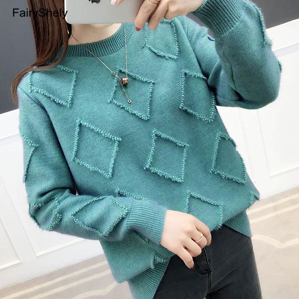 

fairyshely 2019 casual cashmere sweater women winter thick warm jumper girl loose knitted sweater pullover pull hiver femme, White;black