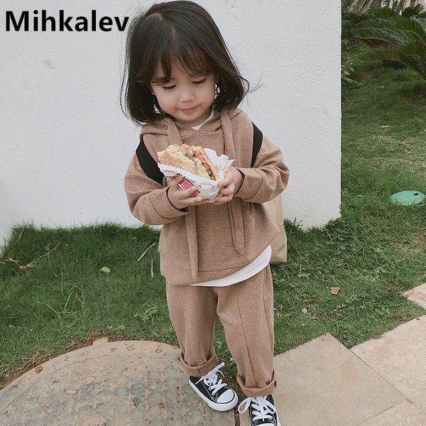 

mihkalev active kids clothes tracksuit set 2019 spring children clothing set long sleeve +pants 2pcs girls sport suits, White