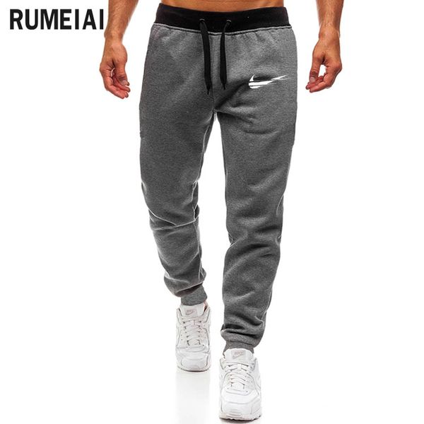 

2018 jogger pants men fitness bodybuilding gyms pants for runners brand clothing autumn sweat trousers britches, Black