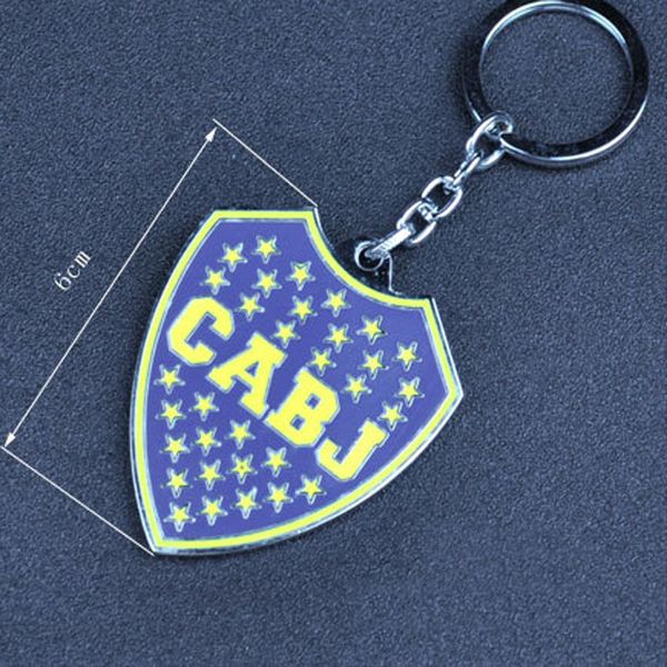 

football club logo keychain team logo keychain key ring key boca juniors for football fans metal cabochon pendant jewelry, Silver