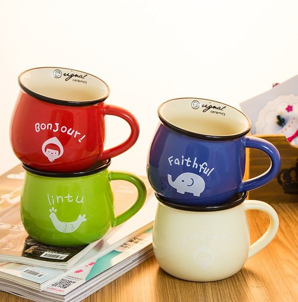 

retro creative ceramic cup pot-bellied cups milk for breakfast glaze mug ceramic coffee cups 50km062