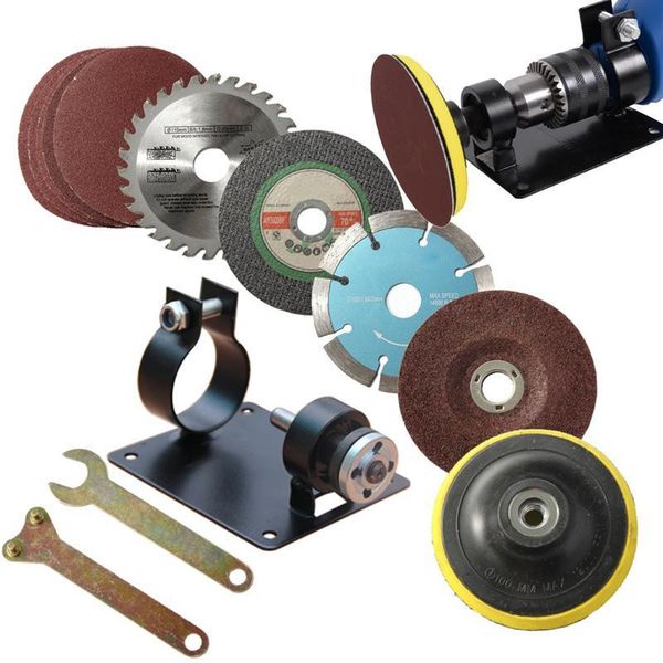 

15pcs hand cutting drill seat stand polishing grinding seat stand holder set fix machine bracket polish pad wrench set
