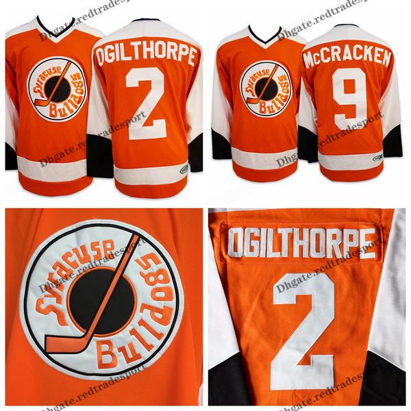 

mens syracuse bulldogs 2 ogie ogilthorpe hockey jerseys orange 9 9 tim dr hook mccracken stitched hockey jerseys m-xxxl, Black;red