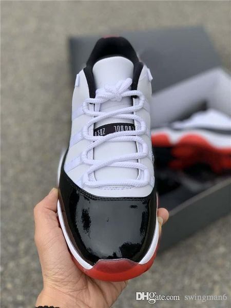 

est air authentic 11 low white bred man basketball shoes 11s men black true red retro athletic sneakers with original box av2187-160