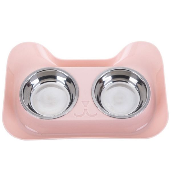

double dog bowl universal pet feeder stainless steel cat and dog supplies bowl