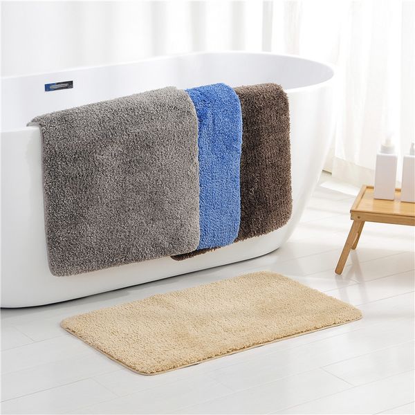 

plain non-slip mat indoor door mat bathroom bathroom absorbent non-slip mat bedroom bedside plush carpet