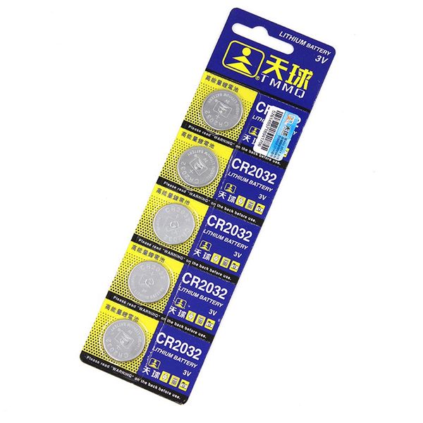 

5pcs/lot 3v cr2032 2032 coin cell button wholesale high capacity lithium battery for toys remote/watch