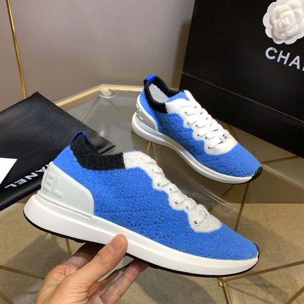 

luxury shoes 2019 women sneakers breathable fiber elastic multi-color fashion women sport casual shoes blue, Black