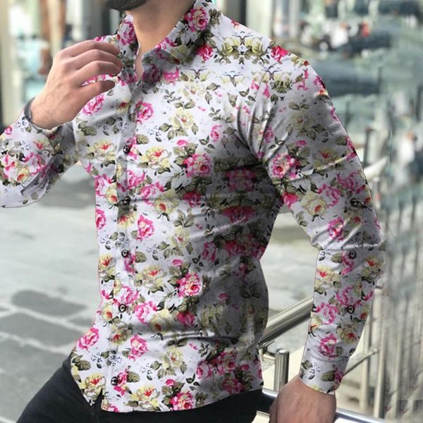 

ostrich chemise homme autumn shirt men floral shirt 2019 long sleeve blouse casual blouse camisas para hombre, White;black