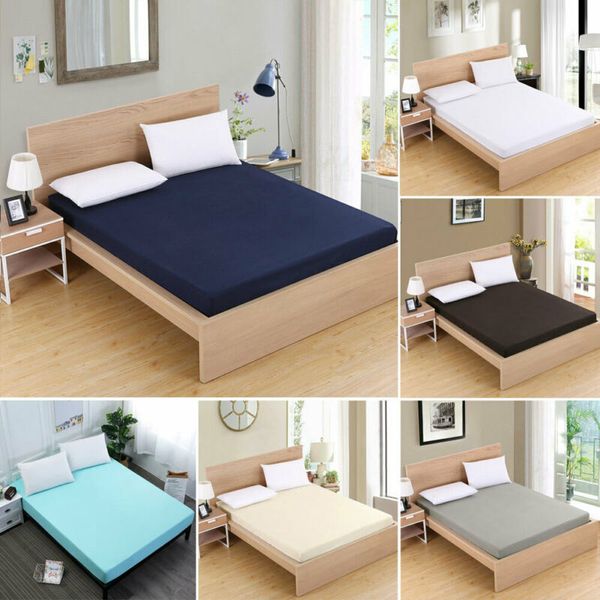 

100%Polyester New Coming Solid Fitted Sheet On Elastic Band Mattress Cover with Elastic Rubber Band Printed Bed Sheet
