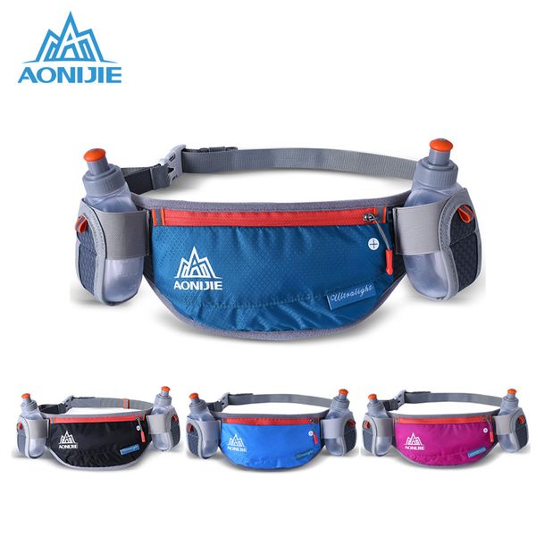 

aonijie running waist bag for marathon cycling belt bum bag storage pockets with 2 water bottles