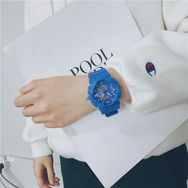 

students sport digital watch led waterproof electronic clock luminous chronograph boy girl watches outdoor fitness, Slivery;brown