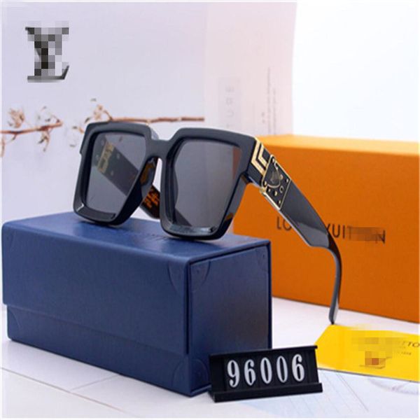 

with box millionaire sunglasses full frame vintage designer sunglasses for men shiny gold logo louÃ¬s vuÃ¬ttÃµn plated 96006, White;black