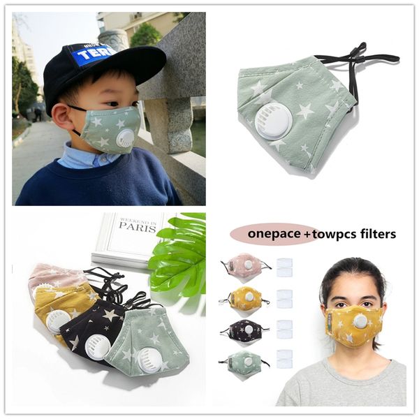 

new spot anti haze children's mask with breathing valve 5 layers of pm2.5 filter piece protection three-dimensional washing and adjusti