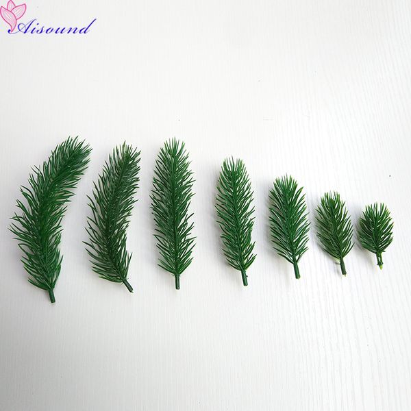 

20pcs artificial plastic pine needle fake plant artificial flower branch for christmas tree decor accessories gift box
