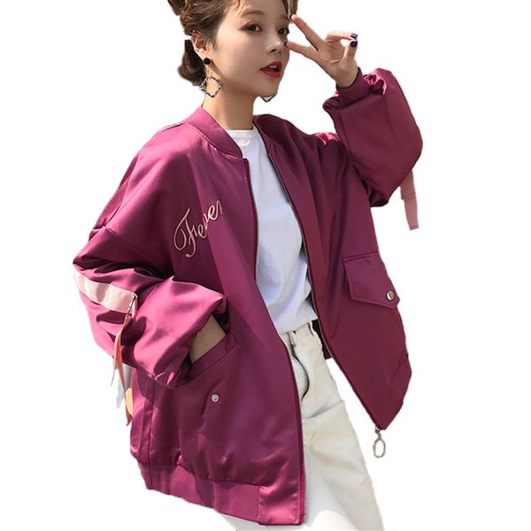 

new satin female coat kimono harajuku loose bomber jacket women casual oversized vintage basic coat oversize short jacket, Black;brown