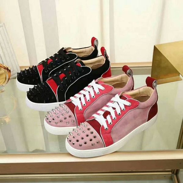 

luxury designer rivet walking color matching casual student shoes flat bottom fashion simple non-slip shoes 35-39, Black