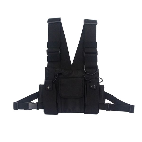

adjustable black vest hip hop streetwear functional tactical harness chest rig kanye west waist pack chest bag fashion nylon c3 t200521
