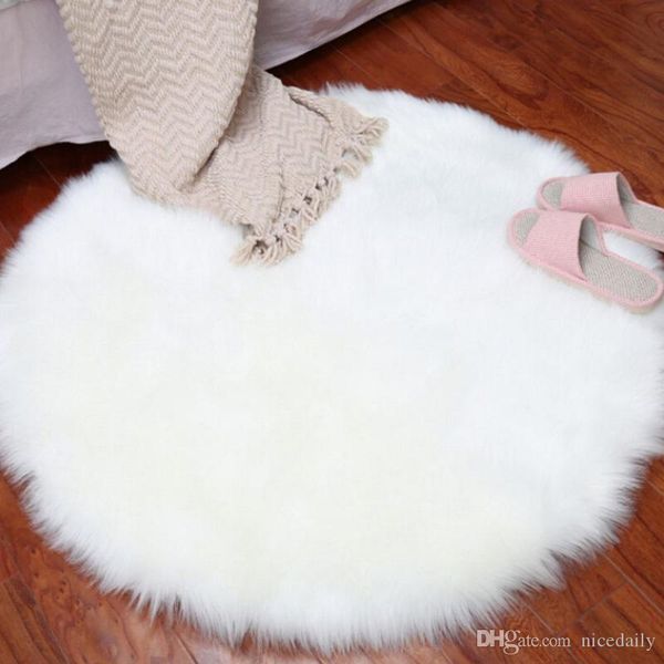 

plush sheepskin throw rug faux fur elegant chic style cozy shaggy floor mat area rugs home decorator dropshipping