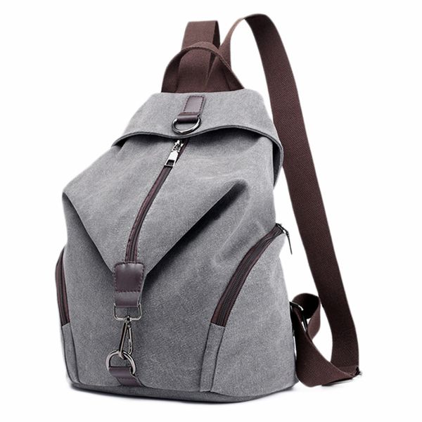 

abdb-canvas backpack school bag casual college travel purse shoulder bag for men women (grey