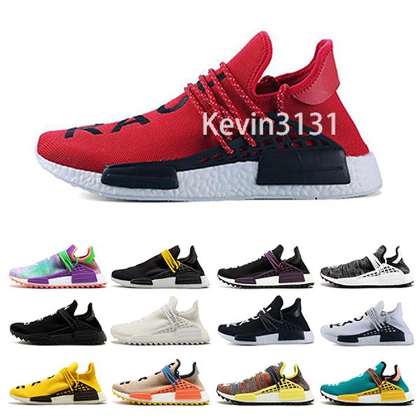 

2019 Human Race NMD Running Shoes Pharrell Williams Hu trail Oreo Nobel ink Black Nerd Designer Sneakers Men Women Sport Shoes Size 36-45