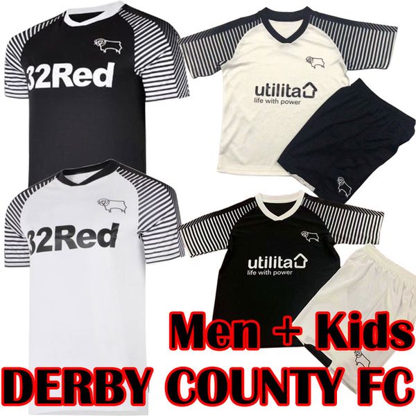 

thailand 2019 2020 derby county football club soccer jerseys rooney football shirts 19 20 soccer shirts equipment kids kits maillot, Black;yellow
