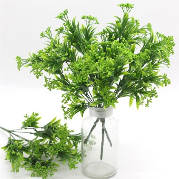 

6-head artificial grass bouquet simulation plant decor wedding party plastic fake greenery bouquet