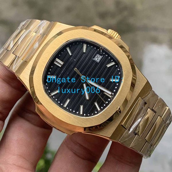

wholesale men watches gold watches 2813 movement wristwatches 40mm nautilus 5711 mechanical transparent automatic mens watch watches, Slivery;brown