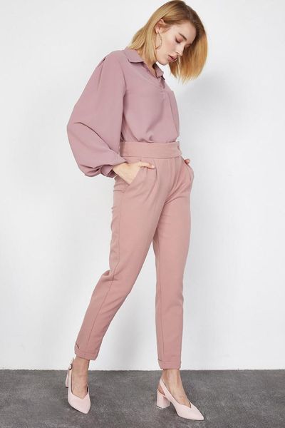 

women pleated pants, Black;white