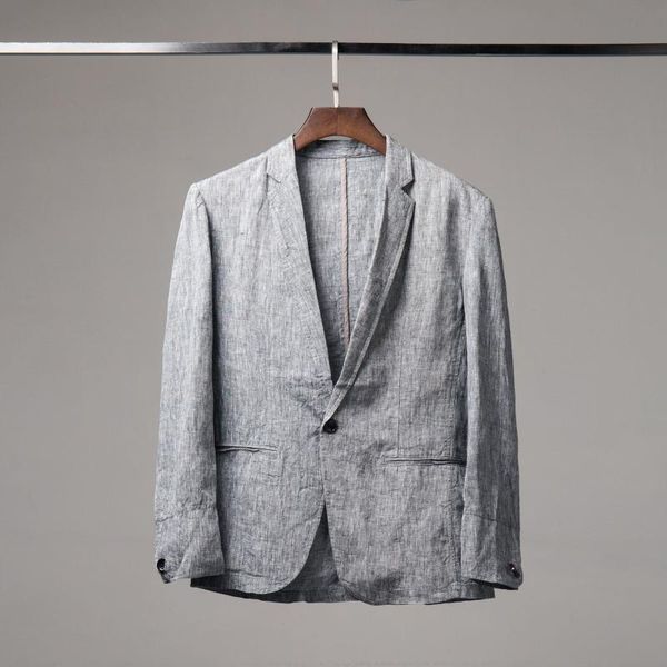 

women spring autumn fashion japan style 100% linen long sleeve solid color slim fit bloser suit male casual coats, White;black