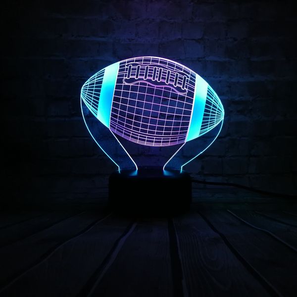 

sports american football ball 3d lamp mixed color multicolor bulb mood night light led usb gradient kid toy boy gift props