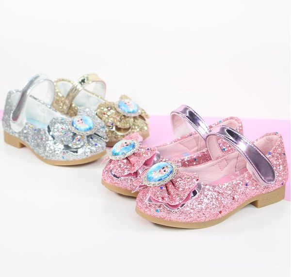 

children princess glitter sandals kids girls soft shoes dress party shoes running leather for girl, Black;grey