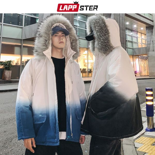 

зима parka мужчины streetwear ful пальто 2019 толстый крупногабаритные пальто мужские harajuku fashoin с капюшоном puffer jacket плюс размер, Black