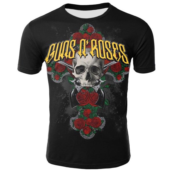 

new men's t-shirts dressing2020 guns n rose nightrian printed t shirt men tshirt summer black t-shirt punk skull rose design plus size, White;black