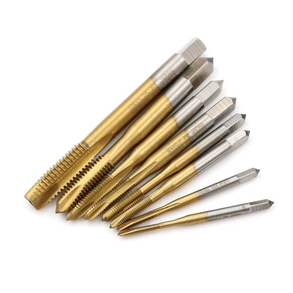 

drill m2/m2.5/m3/m3.5/m4/m5/m6/m8 spiral pointmachine right hand tap wholesale thread plug handle taps hss titanium