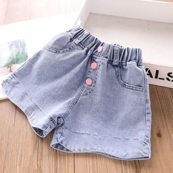 

shorts 3t-10t wholesale children's denim baby girls clothes button design casual pants kids jeans l232, Black