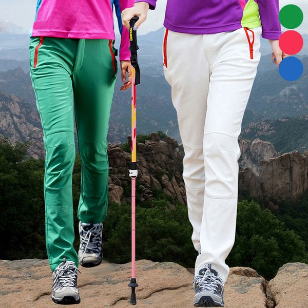 

winter women's men outdoors trekking hiking warm softshell fleece men's ski pants waterproof sport fishing male female trousers, Black;green