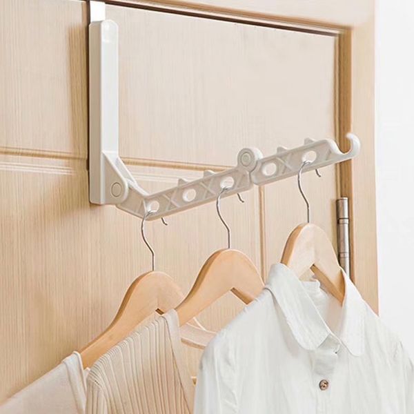 

5 hole durable with hook space saving door hanging coat holder drying organizer foldable practical rack closet clothes hanger