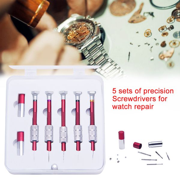 

5pcs watch repair tools high accuracy slotted screw removal screwdriver set steel multipurpose back cover diy disassemble cross