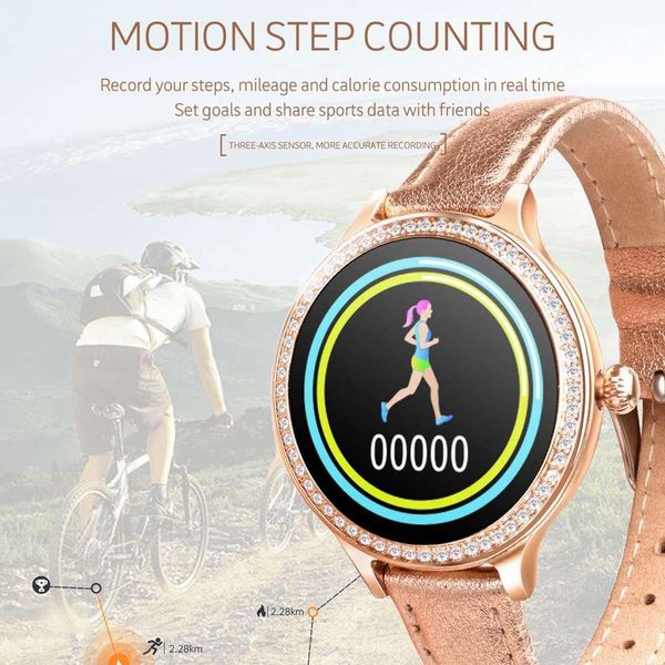 

2019 m8 женщины лучезапястного сустава часы из нержавеющей стали кожаный браслет смарт женский мода m8 спорт смарт часы для женщин ip68 водо