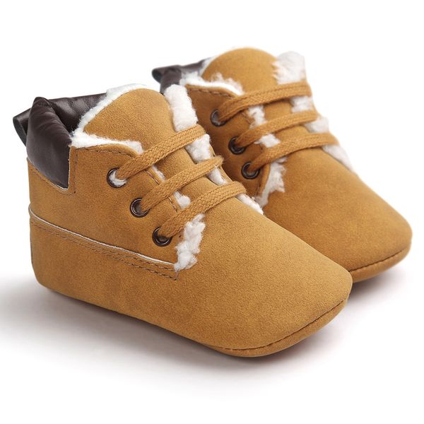 

детские малыш soft plus velvet теплые подошва кожаные ботинки младенца мальчика девушки малышей обувь против скольжения мода повседневная шн