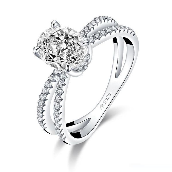 

yb6825engagement wedding rings925 silver 2 carat oval sona ring engagement ring europe and the united states popular, Slivery;golden