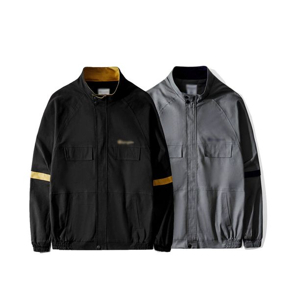 

champions color matching men coat designer luxury embroidery coats fashion cotton jacket private custom boutique couple coat, Black;brown