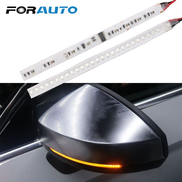 

forauto 1 pair car rearview mirror indicator lamp streamer strip flowing turn signal lamp amber led car light source 28 smd
