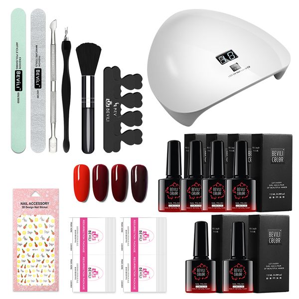 

gel nail polish kit manicure tools nail lamp polish base coat set