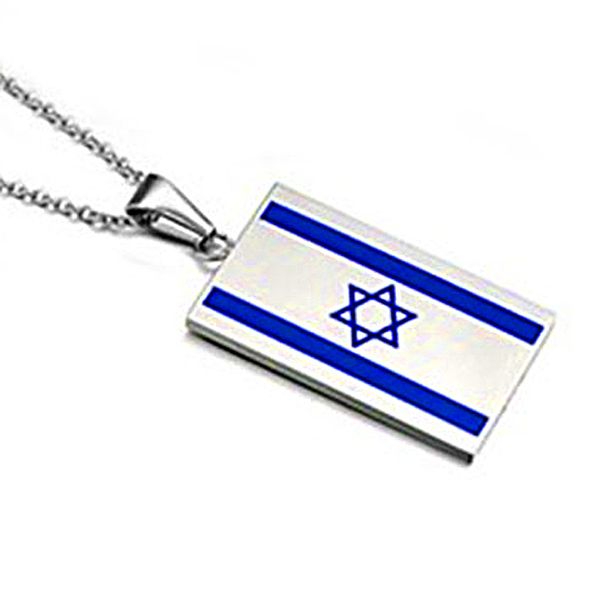 

israel flag necklace mens stainless steel united kingdom national flag necklaces pendant fashion silver chain necklace hip hop